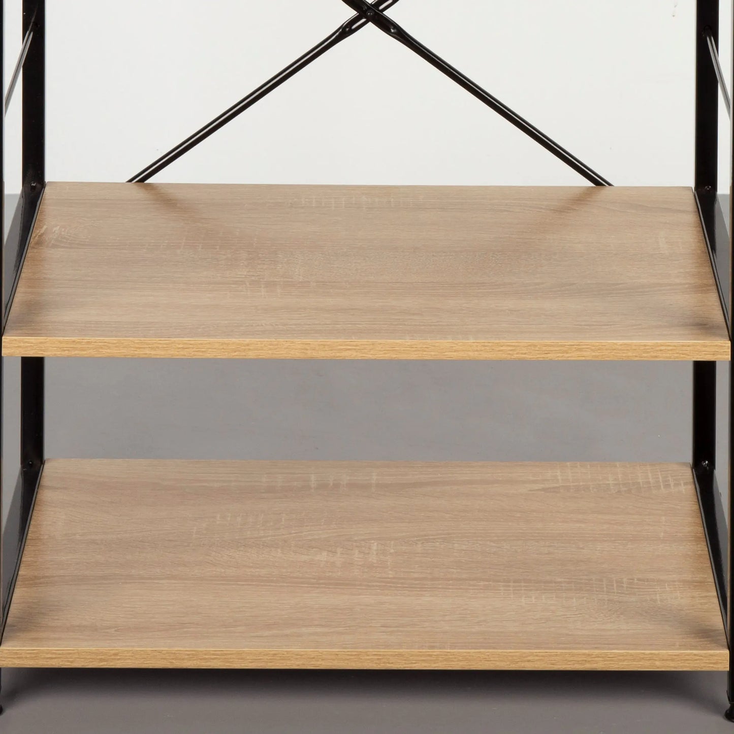 Max Home Kitchen Auxiliary Cabinet, Measures 60x40x82 cm, Wood and Steel, 3 Levels and 4 Side Hooks, Adjustable Feet, Stable and Durable, Cupboard, microwave support, auxiliary furniture, storage shelving