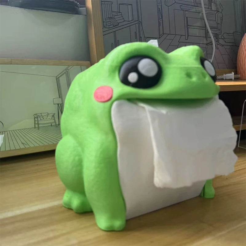 Cute Frog Bathroom Household Roll Paper Holder Living Room Kitchen Bedroom Toilet Big Mouth Tissue Organizer Hanger Home Items