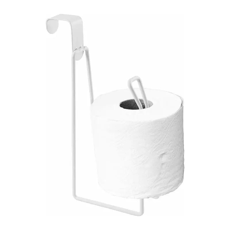 Toilet Paper Holder - Easy Install Wall Mount Bathroom Tissue Roll Hanger with Painted Finish Space Saving No-Drill Design