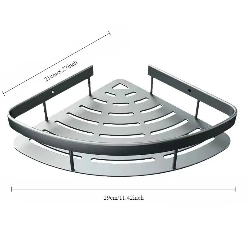 2025 New Shampoo Rack  Bathroom Shelf  Alloy Makeup Storage Organizer Shower  Accessories No Drill Wall Corner Shelf