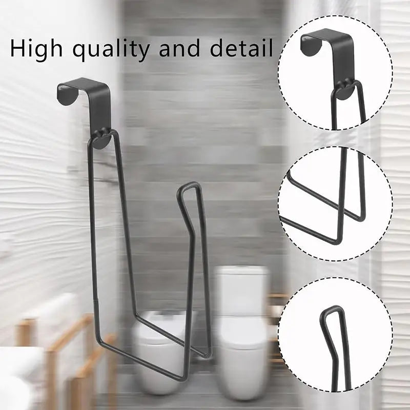 Toilet Paper Holder - Easy Install Wall Mount Bathroom Tissue Roll Hanger with Painted Finish Space Saving No-Drill Design