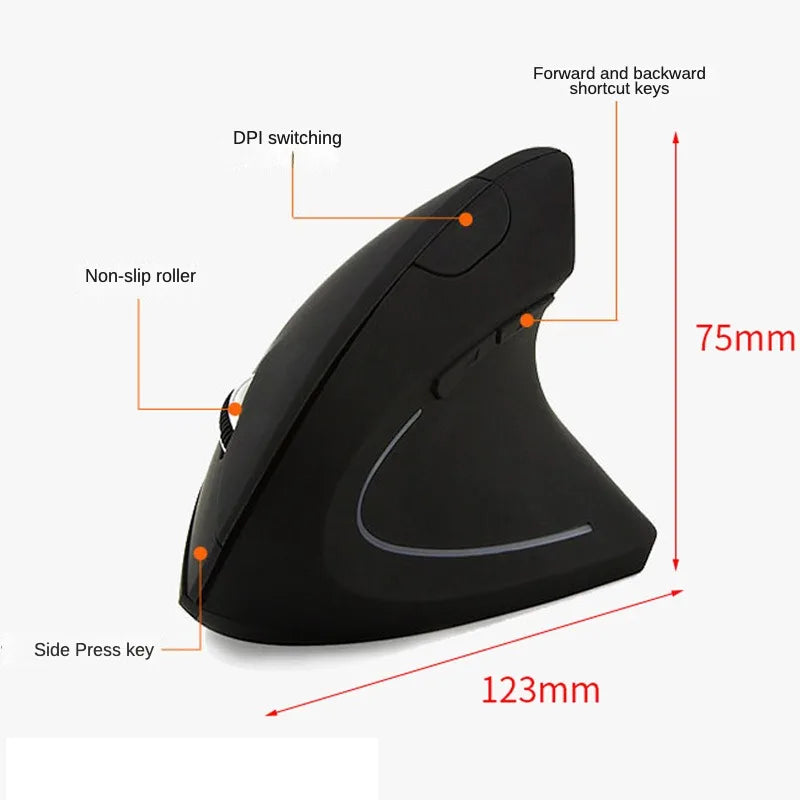 Popular New Style Right Hand White Fifth Generation Wireless  Vertical  Mouse