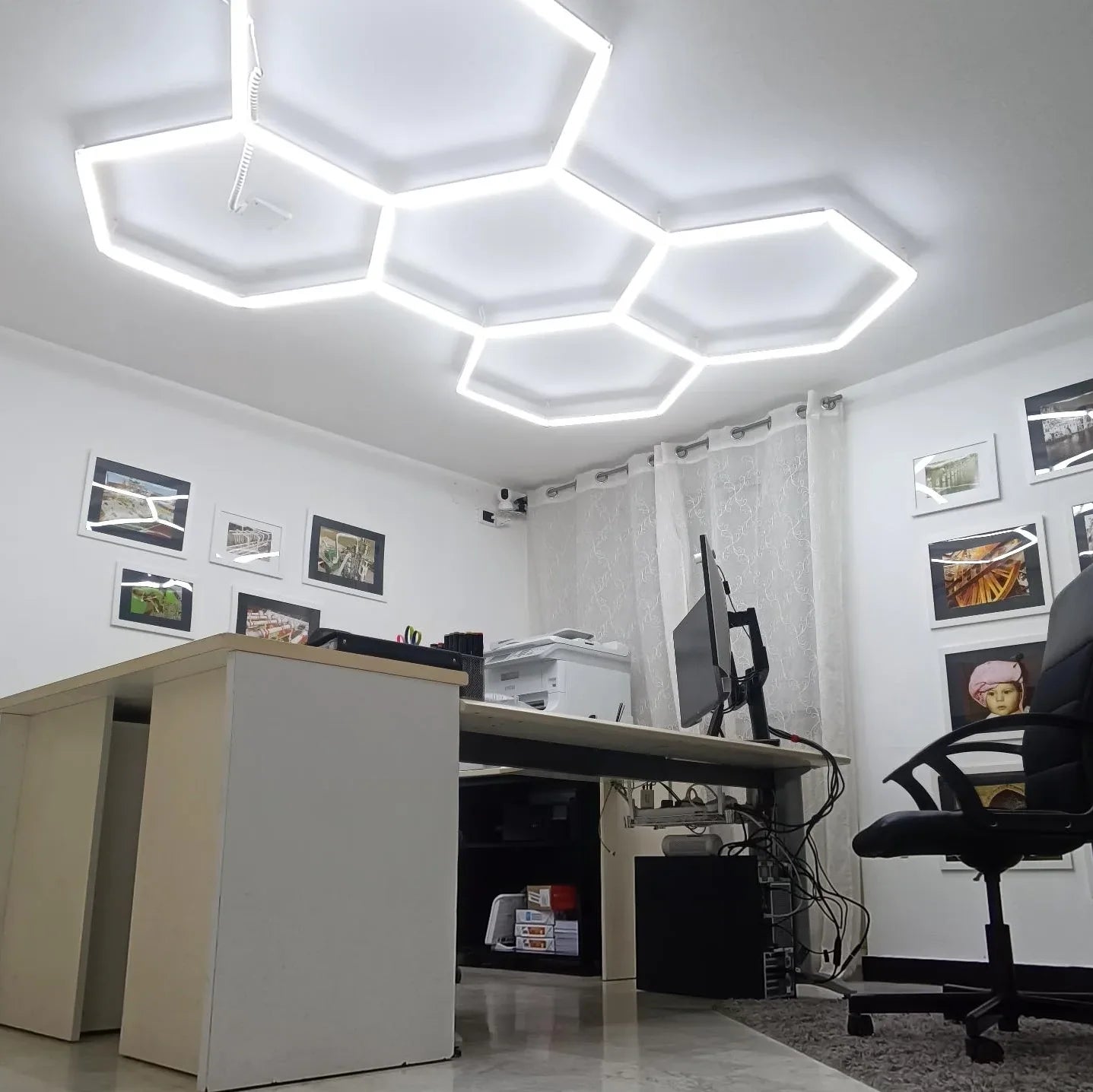 Honeycomb Led Light Garage Light Hexagon Led Lamp Tube Ceiling Lighting for Auto Car Body Repair Workshop