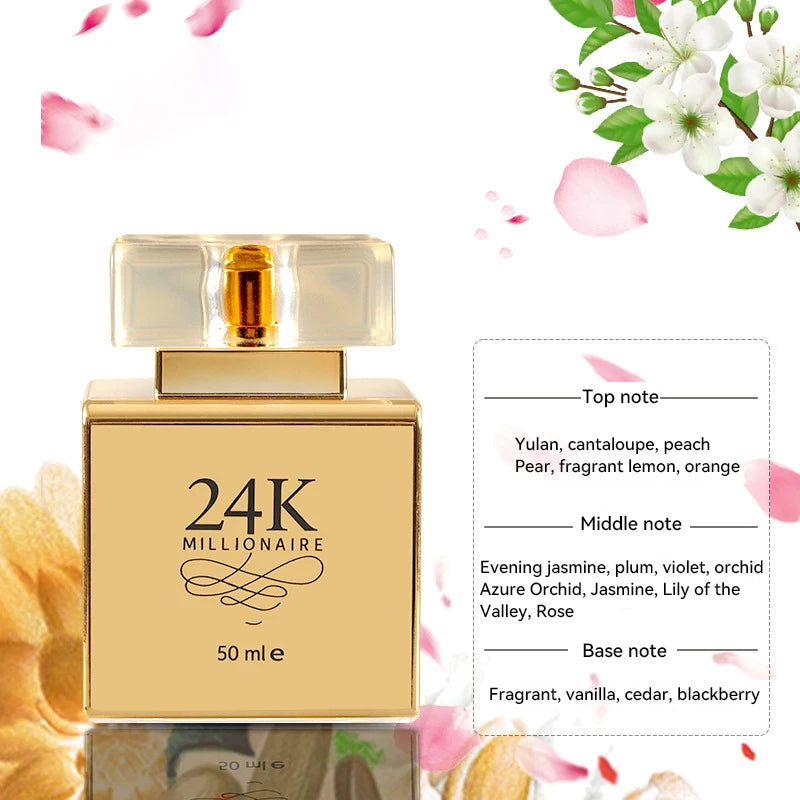 24k Women's Perfume Intoxicated Fresh Lasting Natural And High-Grade Gift Perfume Attract the Opposite Sex Perfume