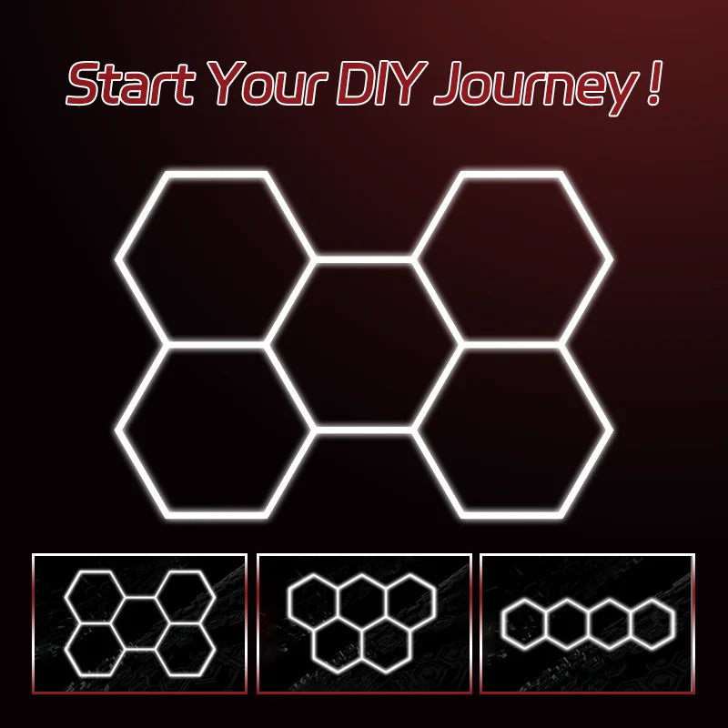 Honeycomb Led Light Garage Light Hexagon Led Lamp Tube Ceiling Lighting for Auto Car Body Repair Workshop