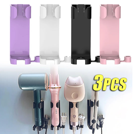 Curling Hair Straightener Holder Curling Tray Hooks Wall Mounted Hair Dryer Organizer Hooks for Bathroom Household Goods