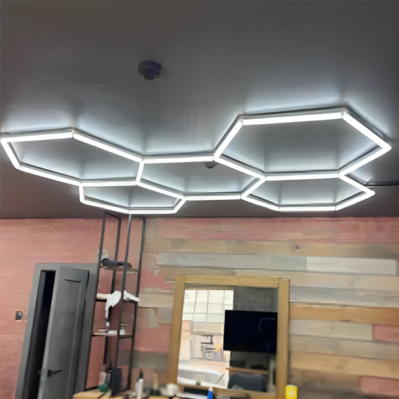 Honeycomb Led Light Garage Light Hexagon Led Lamp Tube Ceiling Lighting for Auto Car Body Repair Workshop