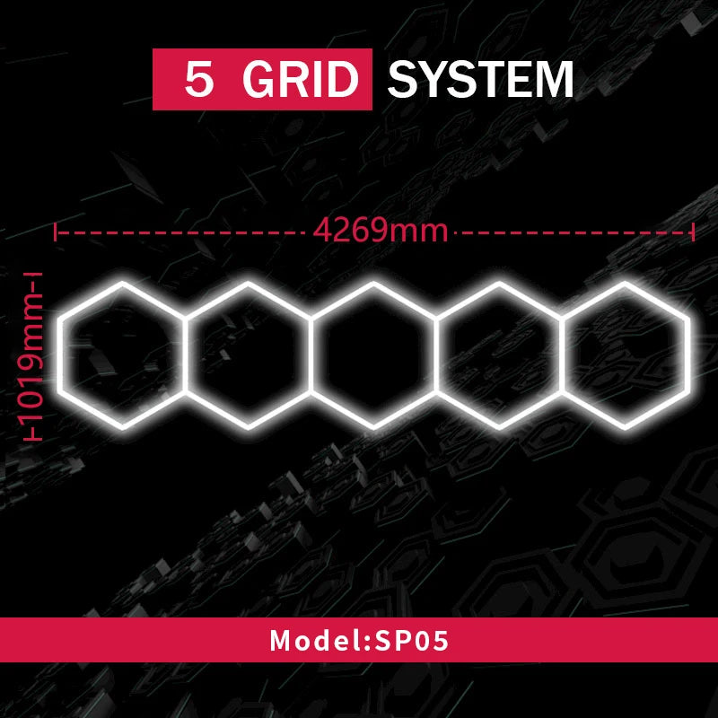 Honeycomb Led Light Garage Light Hexagon Led Lamp Tube Ceiling Lighting for Auto Car Body Repair Workshop