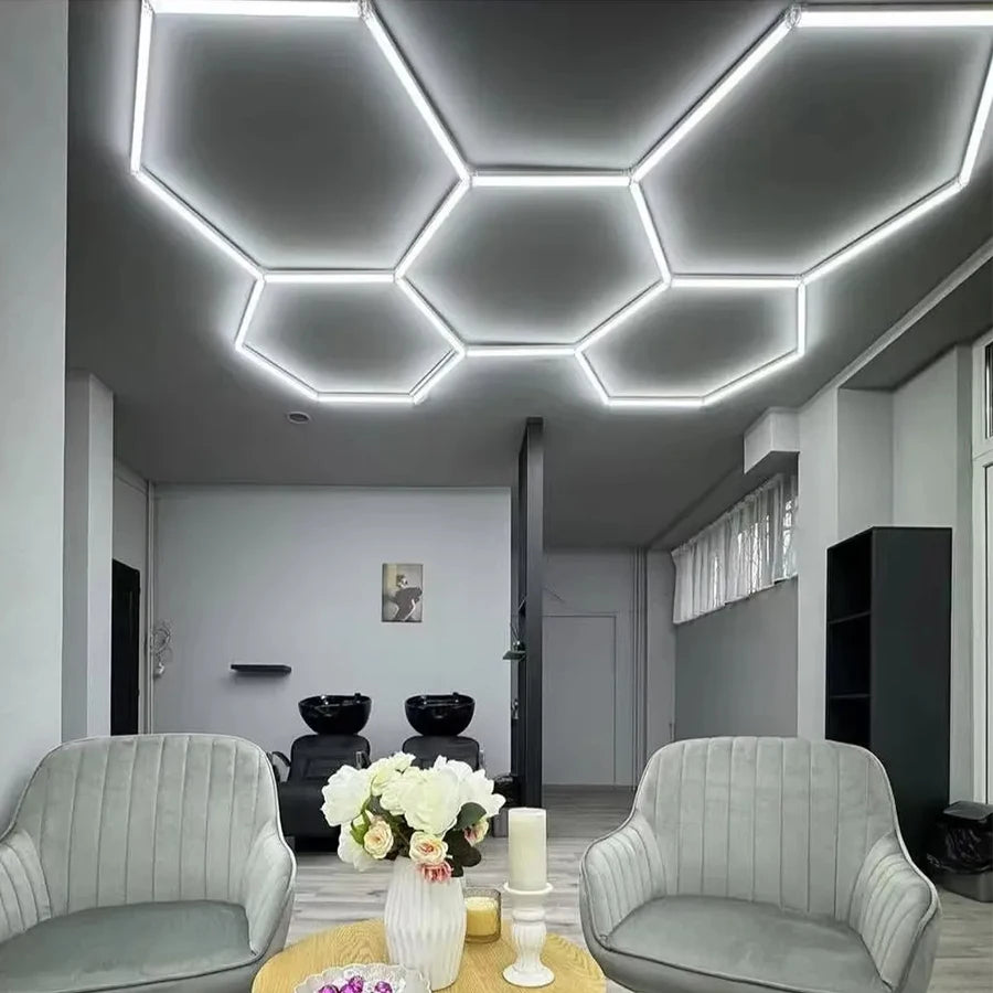 Honeycomb Led Light Garage Light Hexagon Led Lamp Tube Ceiling Lighting for Auto Car Body Repair Workshop
