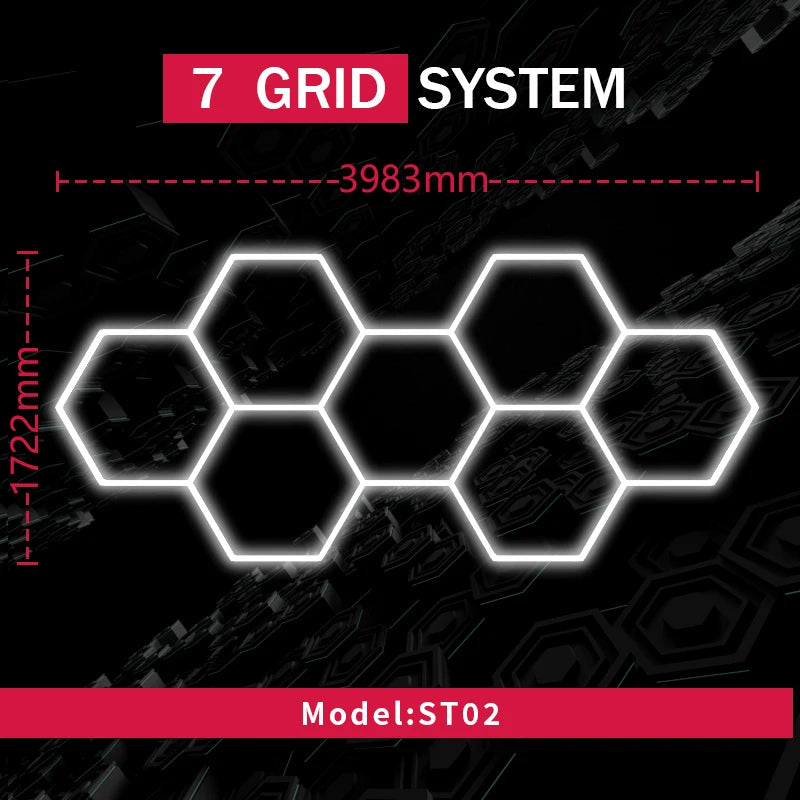 Honeycomb Led Light Garage Light Hexagon Led Lamp Tube Ceiling Lighting for Auto Car Body Repair Workshop