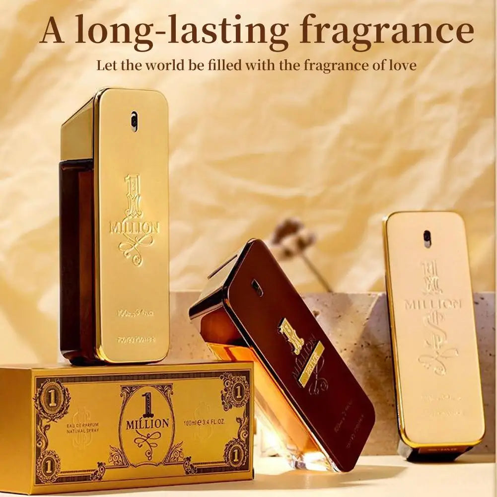 Golden Million Gold Brick Extrait - Men's Long-Lasting Woody Perfume Man Deep Aroma Male Fragrance Dupes