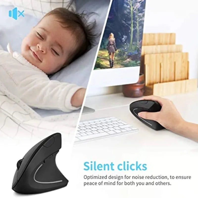 Popular New Style Right Hand White Fifth Generation Wireless  Vertical  Mouse