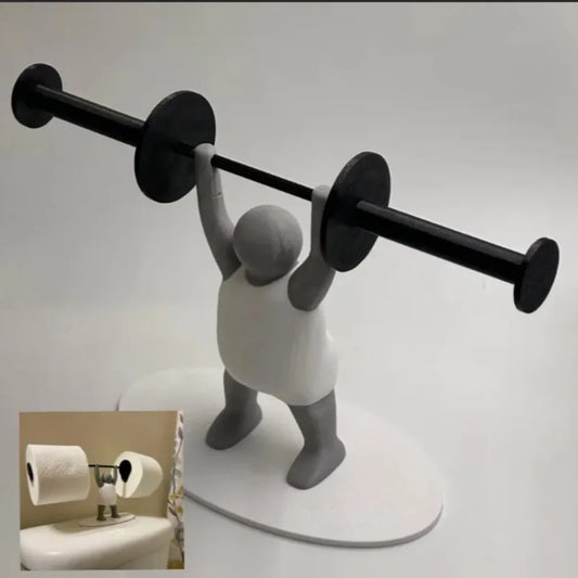 1Pc Funny Weightlifting Toilet Paper Holder Gym-Themed Bathroom Roll Dispenser Storage Rack for Towels Essentials Humorous Decor