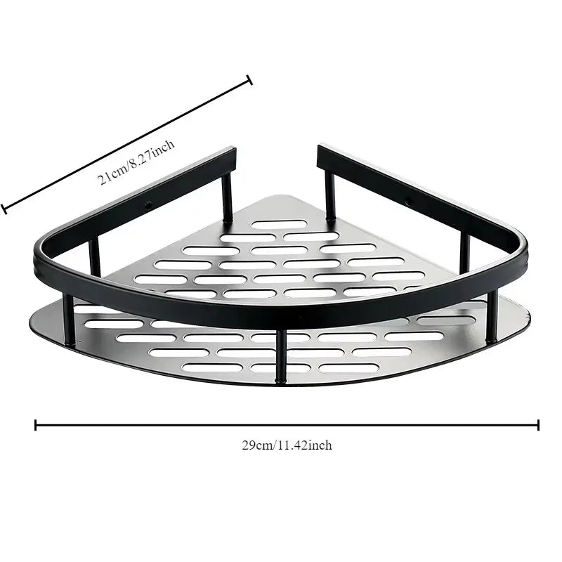 2025 New Shampoo Rack  Bathroom Shelf  Alloy Makeup Storage Organizer Shower  Accessories No Drill Wall Corner Shelf