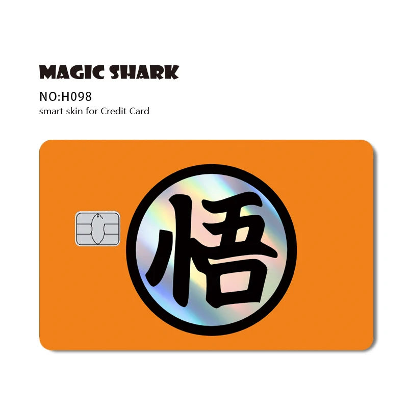 Magic Shark Dragons Balls Goku Vegeta Cool Shinny Holographic Laser Credit Debit Card Sticker Film Front Skin Cover