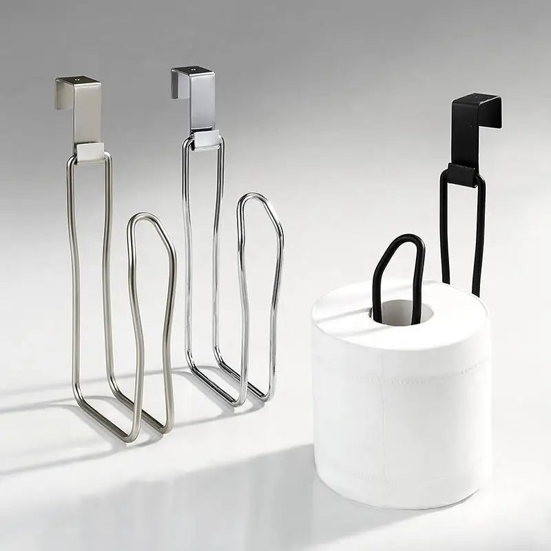 Toilet Paper Holder - Easy Install Wall Mount Bathroom Tissue Roll Hanger with Painted Finish Space Saving No-Drill Design