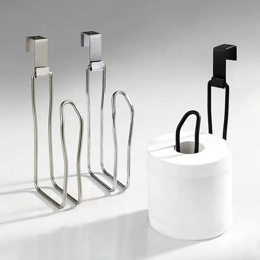 Toilet Paper Holder - Easy Install Wall Mount Bathroom Tissue Roll Hanger with Painted Finish Space Saving No-Drill Design