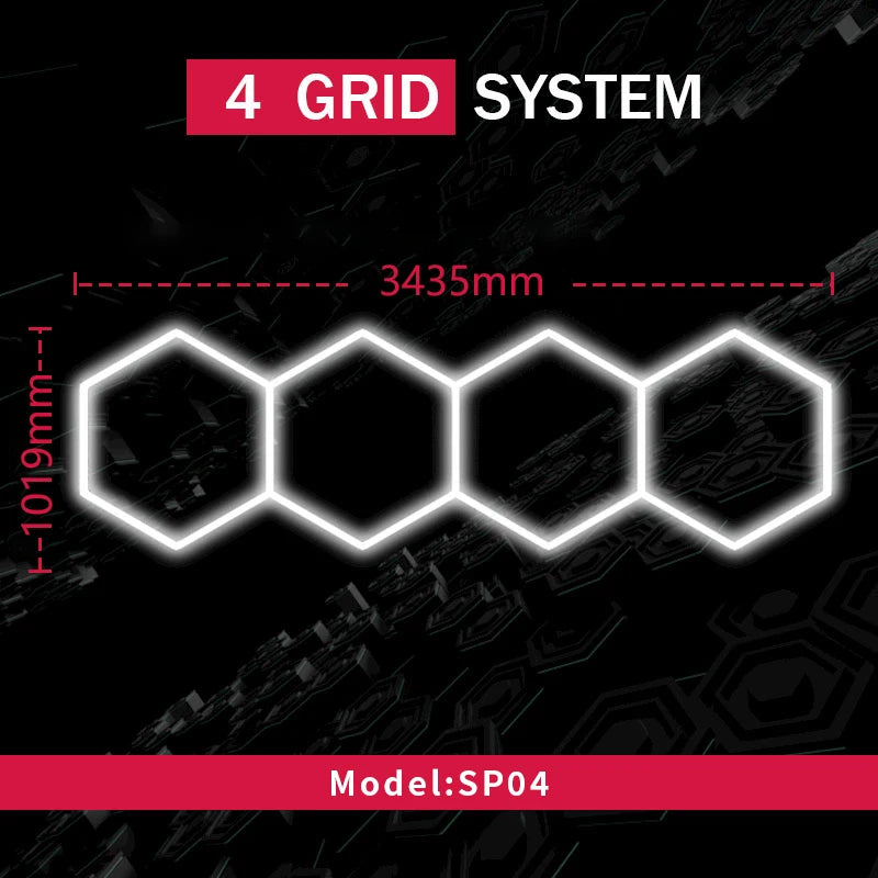 Honeycomb Led Light Garage Light Hexagon Led Lamp Tube Ceiling Lighting for Auto Car Body Repair Workshop