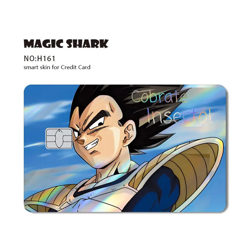 Magic Shark Dragons Balls Goku Vegeta Cool Shinny Holographic Laser Credit Debit Card Sticker Film Front Skin Cover
